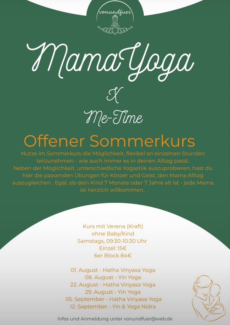 Somathera – Mama Yoga X Me-Time Sommerkurs Flyer