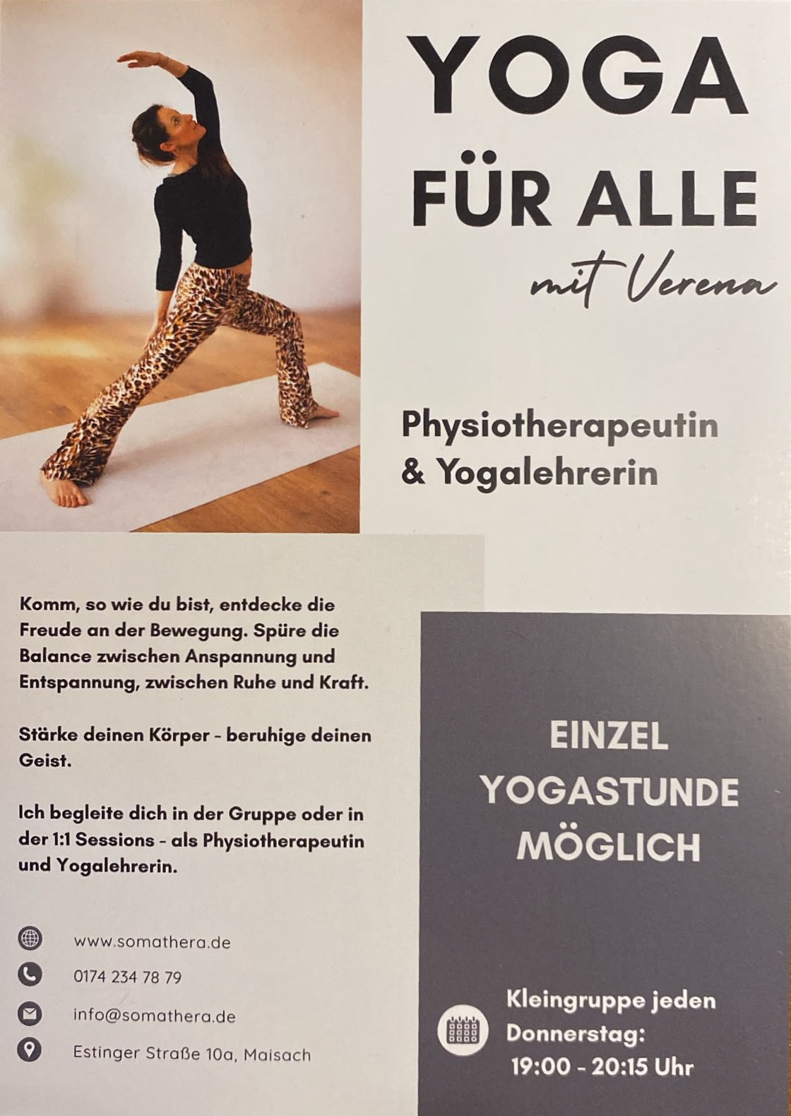 Somathera – Yoga für Alle mit Verena Flyer