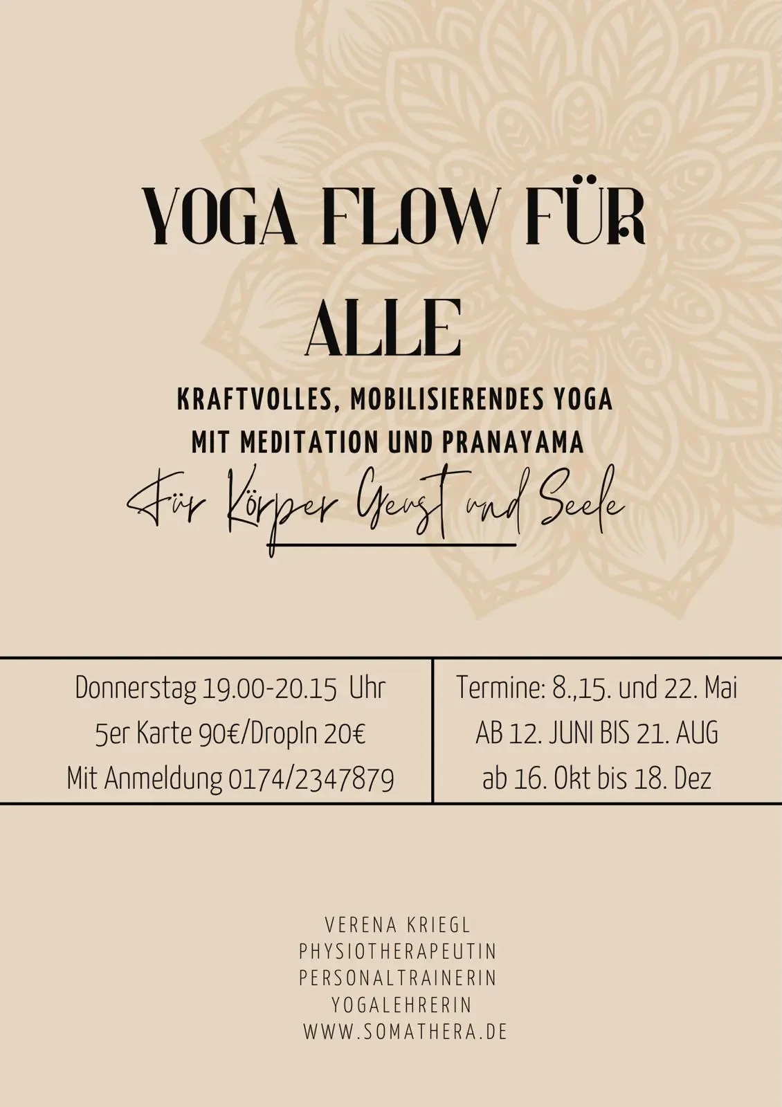 Somathera – Yoga Flow für Alle Flyer